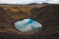 Clean alpine lake with blue water. Amazing Nordic landscape