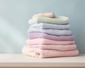 Clean baby clothes. Laundry. Concept of newborns, motherhood, care, lifestyle