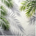 Leaves natural shadow overlay on white texture background, for overlay on product presentation, backdrop and mockup, summer Royalty Free Stock Photo