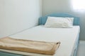 Clean bed in room Royalty Free Stock Photo