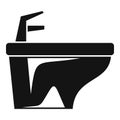 Clean bidet icon, simple style