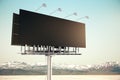 Clean black billboard in sky