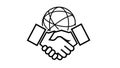 Global Business Handshake Icon Royalty Free Stock Photo