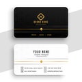 Clean black white and golden business card design