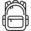 Simple line art backpack icon isolated on transparent background Royalty Free Stock Photo