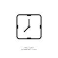 Minimalist Square Wall Clock Icon Royalty Free Stock Photo