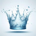 clean blue water splash crown shape isolated on white background Royalty Free Stock Photo