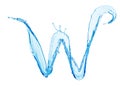 Clean Blue Water Splash Shaped in Form of Letter W