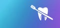 Clean and bright logo design featuring a tooth and toothbrush on a gradient background with text space Royalty Free Stock Photo