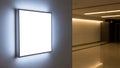 Illuminated Blank Signage in Modern Hallway Royalty Free Stock Photo