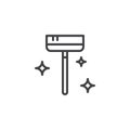 Clean broom outline icon