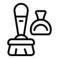 Clean brush icon outline vector. Garbage clean