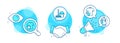 Clean bubbles, Dirty t-shirt and Wash t-shirt icons set. Bucket with mop sign. Vector Royalty Free Stock Photo