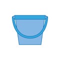 Clean bucket plastic fill icon blue