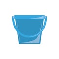 Clean bucket plastic flat icon blue