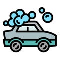 Clean car foam icon, outline style Royalty Free Stock Photo