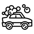 Clean car foam icon, outline style Royalty Free Stock Photo