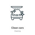 Clean cars outline vector icon. Thin line black clean cars icon, flat vector simple element illustration from editable cleaning