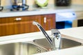 Clean chrome tap and  washbasin Royalty Free Stock Photo