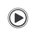 Clean Circular Play Button Icon Design for Web Video and Audio Player Controls Royalty Free Stock Photo