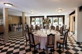 Black and white wedding reception hall Royalty Free Stock Photo
