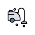 Clean, Cleaner, Cleaning, Vacuum Flat Color Icon. Vector icon banner Template