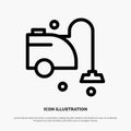 Clean, Cleaner, Cleaning, Vacuum Line Icon Vector