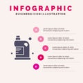 Clean, Cleaning, Drain, Fluid, Household Solid Icon Infographics 5 Steps Presentation Background