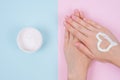 Clean clear finger natural nourishing fingernail concept. Above Royalty Free Stock Photo