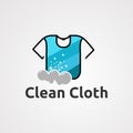 Clean cloth logo vector, icon, element, and template for company