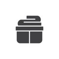 Clean clothes basket vector icon