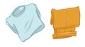 Clean clothes packed for trip or vacations vector