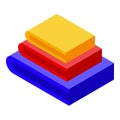 Clean clothes stack icon, isometric style