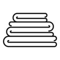Clean clothes stack icon, outline style