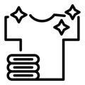 Clean clothes stack icon, outline style Royalty Free Stock Photo