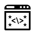 Clean, code, coding icon. Black vector graphics Royalty Free Stock Photo