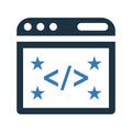 Clean, code, coding icon. Simple editable vector design isolated on a white background Royalty Free Stock Photo