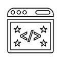 Clean, code, coding line icon. Outline vector Royalty Free Stock Photo