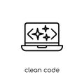 Clean code icon. Trendy modern flat linear vector Clean code icon on white background from thin line Programming collection