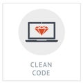 Clean Code Simpel Logo Icon Vector Ilustration