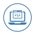 Clean, coding icon. Blue color design