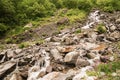 Clean cold fresh water streams in mountain river Royalty Free Stock Photo
