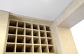 Clean and comfortable home kitchen.Wine storage ca