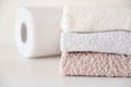 Clean cotton towels and paper towels Royalty Free Stock Photo