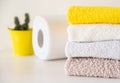 Clean cotton towels and paper towels Royalty Free Stock Photo