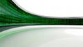 Clean 3D render of a smooth, curved data tunnel (abstract pipe) with thin, flowing streams of green binary code or data Royalty Free Stock Photo