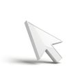 3D Rendered White Computer Mouse Cursor Arrow Isolated on White Background pointer Royalty Free Stock Photo