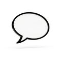 3D Rendered Empty Speech Bubble with Black Outline on White Background chat bubble message Royalty Free Stock Photo