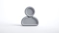 3D User Pictogram Icon Set with Simple Rounded Shapes in Neutral Grey Royalty Free Stock Photo