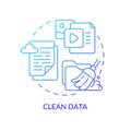 Clean data blue gradient concept icon